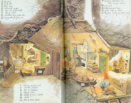 Two pages from the children's book Gnomes